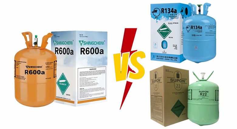 So sánh gas R600a và các loại gas cũ R134a, R22