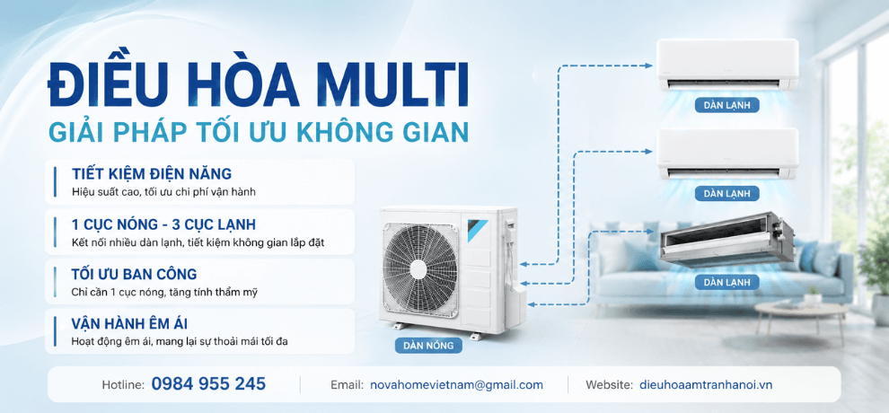 Điều hòa Multi có tốn điện không? Giải đáp chi tiết trước khi lắp đặt